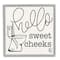 Stupell Industries Toilet Hello Sweet Cheeks Black and White Curly Script Cursive Typography Framed Wall Art
